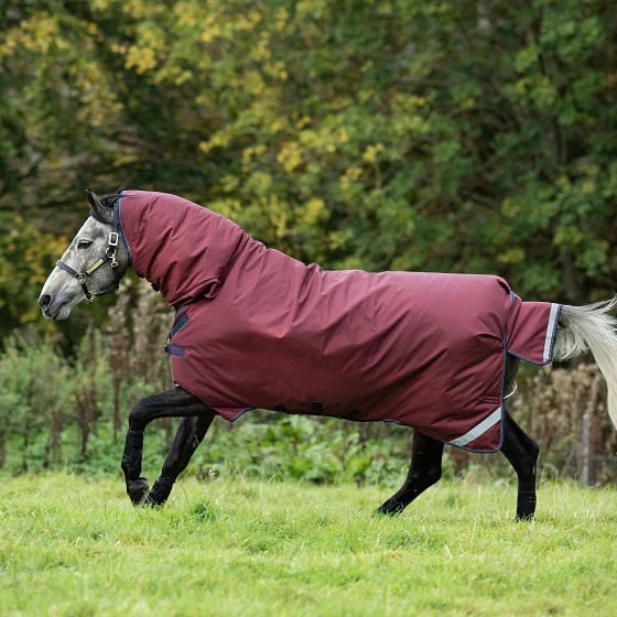 Rambo Rambo All-in-one 200g Turnout - Burgundy/Burgundy, Teal And Navy 1 Rambo Rambo All-in-one 200g Turnout - Burgundy/Burgundy, Teal And Navy