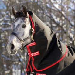 Rambo Supreme 1680D 250g Turnout Hood - Black/Red