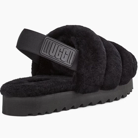 Ugg Women's Super Fluff Slippers - Black 2 Ugg Women's Super Fluff Slippers - Black - Image 2