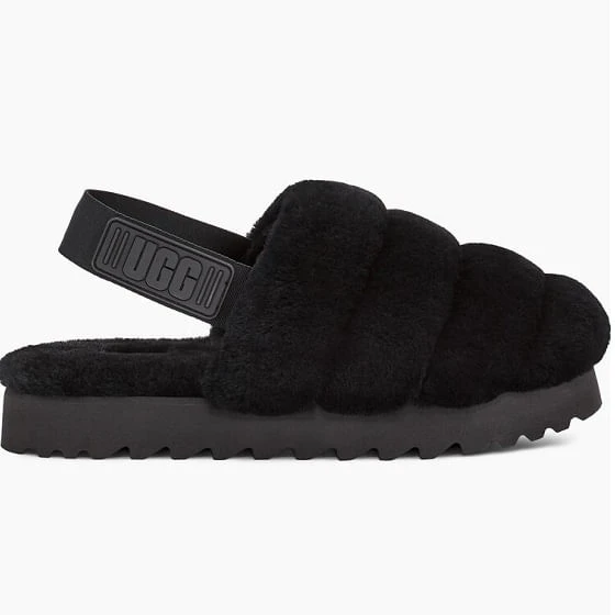 Ugg Women's Super Fluff Slippers - Black 1 Ugg Women's Super Fluff Slippers - Black