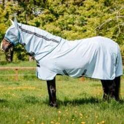 Amigo Bug Rug Fly Sheet - Azure Blue/Black/White/Blue