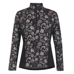 Kerrits Women's Up Tempo Fleece Long Sleeve - Black Winter Bloom