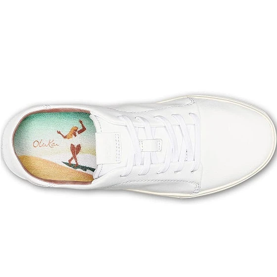 Olukai Women's Pehuea Li ‘Ili Leather Sneakers - White 4 Olukai Women's Pehuea Li ‘Ili Leather Sneakers - White - Image 4