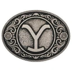 Montana Silversmiths The Yellowstone Y Floral Filigree Attitude Belt Buckle (A914YEL)