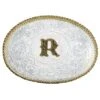 Montana Silversmiths Initial R Silver Engraved Gold Trim Western Belt Buckle (700R)