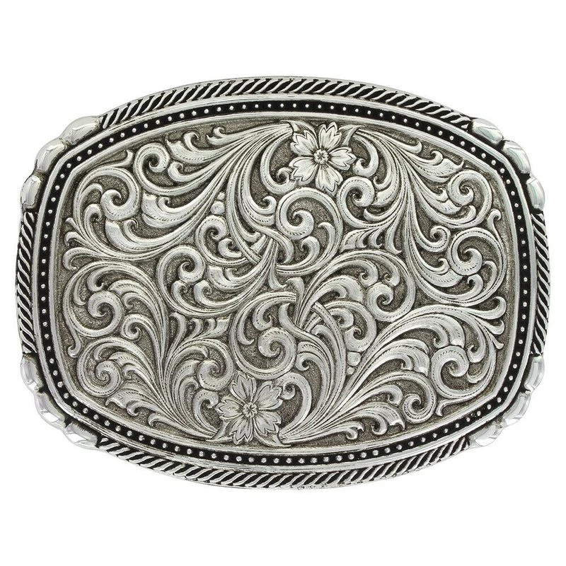 Montana Silversmiths Antiqued Pinpoints And Twisted Rope Trim Buckle (28400RTS) 1 Montana Silversmiths Antiqued Pinpoints And Twisted Rope Trim Buckle (28400RTS)