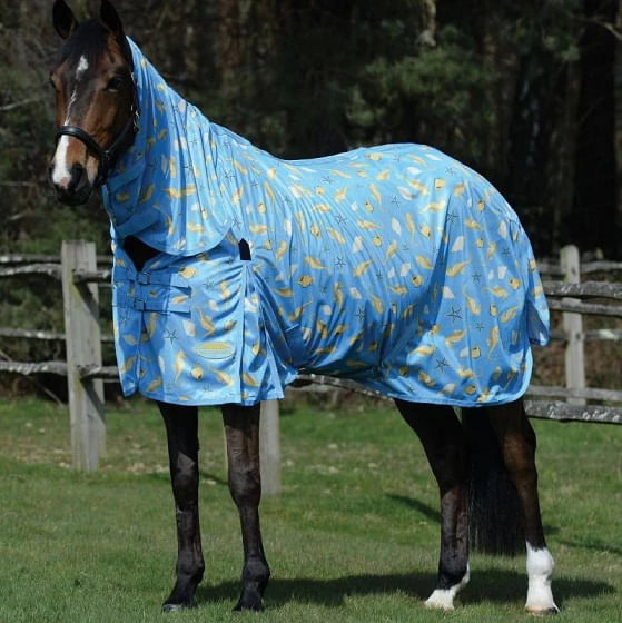 Weatherbeeta Comfitec Essential Mesh II Combo Neck - Seahorse Print 1 Weatherbeeta Comfitec Essential Mesh II Combo Neck - Seahorse Print